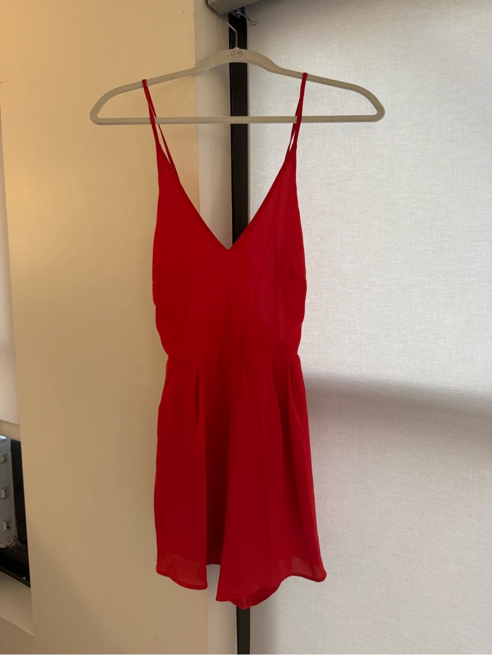 Lush Red Spaghetti Strap V-Neck Camisole Romper